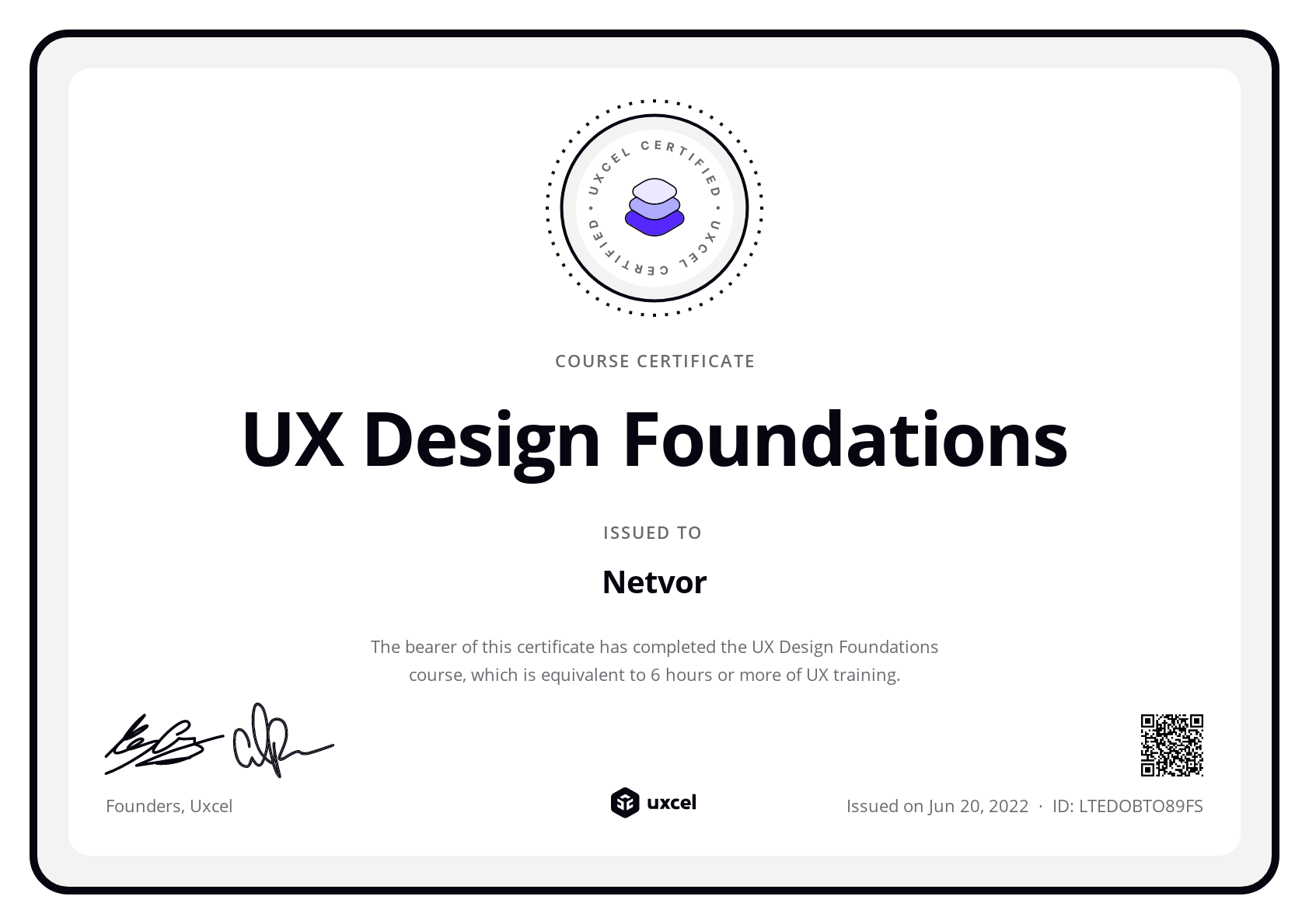 Netvor's certificate